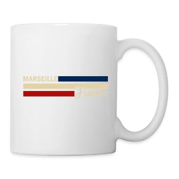 France - Marseille - Frankreich - Flagge - Streife - Tasse - Weiß - Rechts