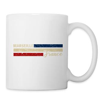 France - Marseille - Frankreich - Flagge - Streife - Tasse - Weiß - Rechts