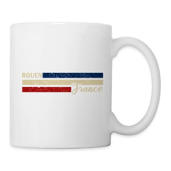 France - Rouen - France - Drapeau - Bandes - Mug blanc - blanc - Droite