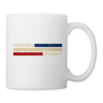 France - Tourcoing - Frankreich - Flagge - Streife - Tasse - Weiß - Rechts