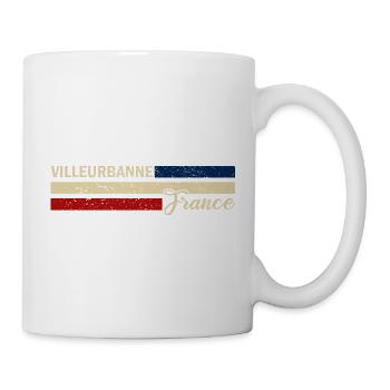 France - Villeurbanne - France - Drapeau - Mug blanc - blanc - Droite