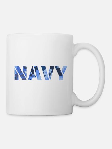 NAVY-Tarnmuster - Tasse - Weiß