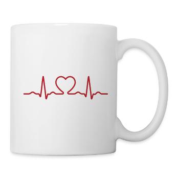 Heartbeat Line Icon With A Heart Shape - Mug - white - Right