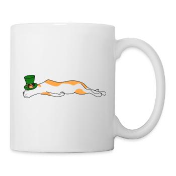 Lazy Cat Sleeping Mardi Gras Mask Carnival Vibes - Mug - white - Right