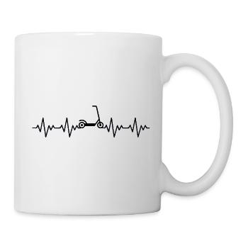Tretroller Roller EKG Herzschlag Herzfrequenz - Tasse - Weiß - Rechts