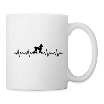 Pudel EKG Herzschlag - Tasse - Weiß - Rechts