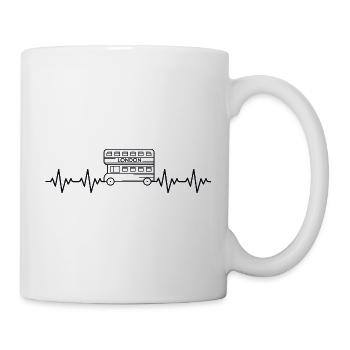 London Doppedecker Bus EKG Herzschlag - Tasse - Weiß - Rechts