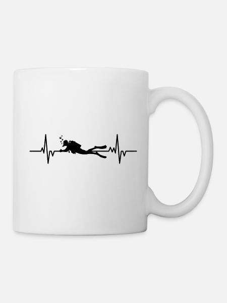 Plongeur - Battement de cœur - Mug blanc - blanc