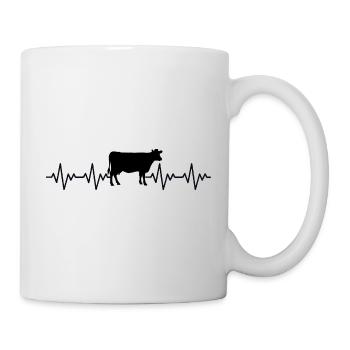 Farmer Cow ECG Heartbeat - Mug - white - Right
