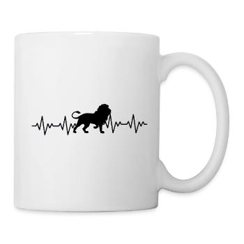 Löwe EKG Herzschlag - Tasse - Weiß - Rechts