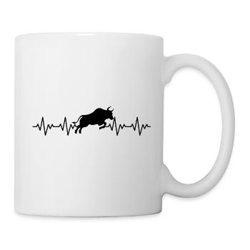 Taurus Spain Spanish ECG Heartbeat - Mug - white - Right