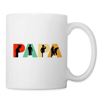 Papa Polizeibeamter Polizei-Silhouette - Tasse - Weiß - Rechts