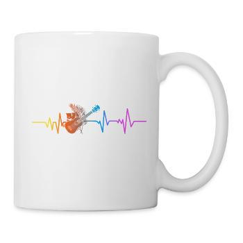 Hawaiian Ukulele Uke Heartbeat - Mug - white - Right