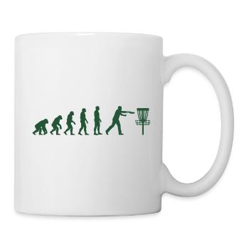 Disc Golf Evolution Lustiger Discgolfer Fliegender Disc - Tasse - Weiß - Rechts