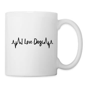 I Love Dogs Heartbeat - Mug - white - Right