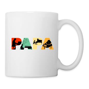 Piano Papa Funny Musical Father Keyboard Player - Mug - white - Right