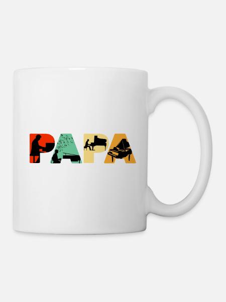 Klavier Papa lustiger musikalischer Vater Keyboarder - Tasse - Weiß