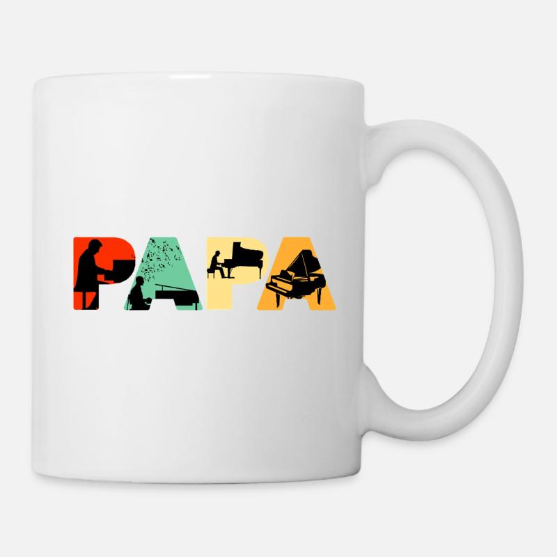 Piano Papa Funny Musical Father Keyboard Player - Mug - white