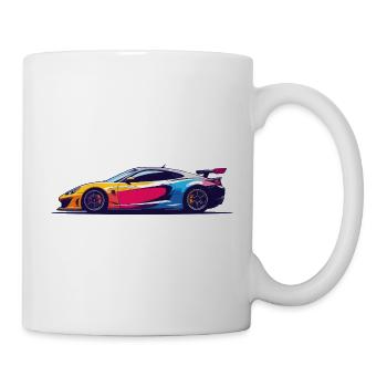 Art coloré de voitures de course de Super Sports - Mug blanc - blanc - Droite