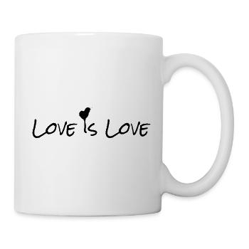 Love is Love - Statement für Vielfalt & Liebe - Tasse - Weiß - Rechts