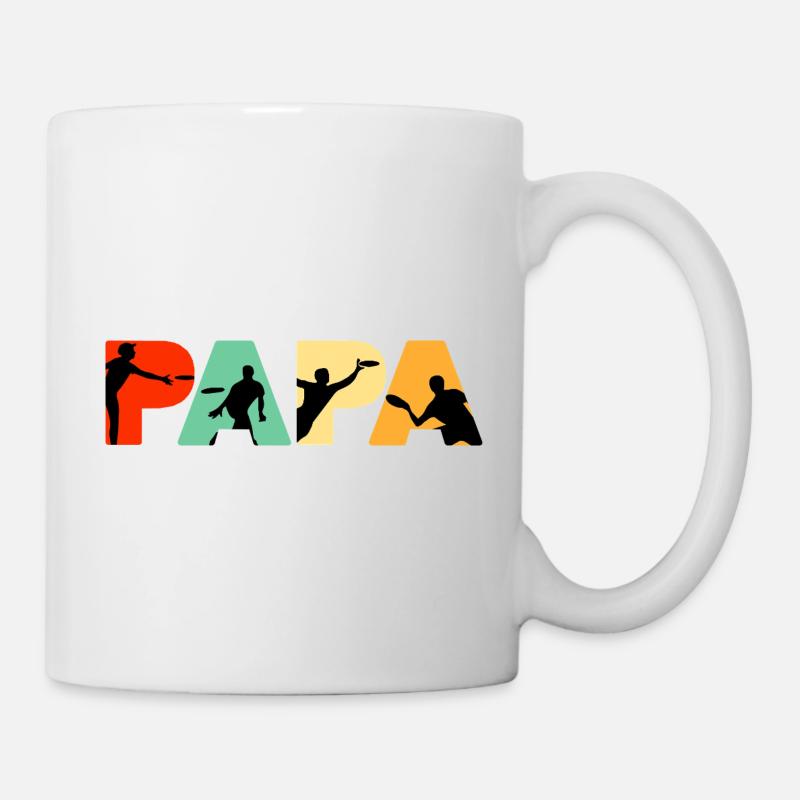 Papa Frisbee Player Ultimate Flying Disc Dad - Mug blanc - blanc