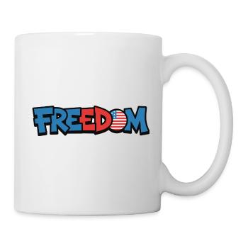 Freedom Typography Statement Design - Mug - white - Right