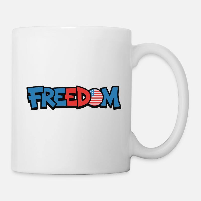 Freedom Typography Statement Design - Mug - white