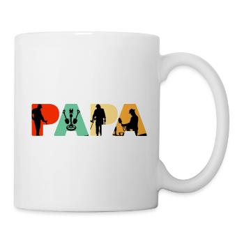 Hobby zum Metalldetektor von Papa - Tasse - Weiß - Rechts