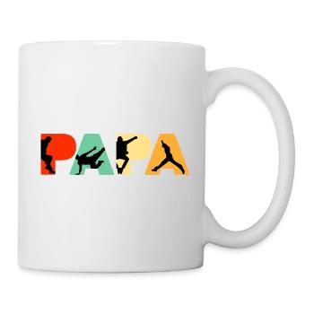 Papa Parkour Retro Freerunning Traceur Dad - Tasse - Weiß - Rechts