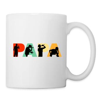 Papa Rapper Hip-Hop-Musik Silhouettenkunst - Tasse - Weiß - Rechts