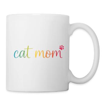 Cat Mom Regenbogen - Süßes Katzen Mama Design - Mug - white - Right