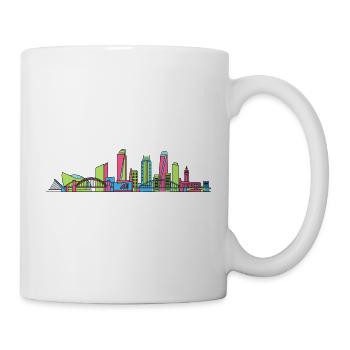 Newcastle City Skyline NSW Modern Line Art - Mug - white - Right
