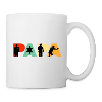 Papa Sheriff Police Officer Law Enforcement Gift - Mug - white - Right