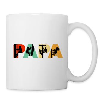 Papa Lineman Retro Silhouette Typography - Mug - white - Right