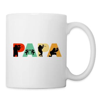 Paintball Papa Retro Silhouette Sport Design - Mug - white - Right