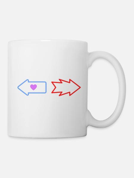 Pfeile Richtung Liebe Streit - Tasse - Weiß