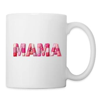 Mama Handmade Patchwork Schrift - Tasse - Weiß - Rechts