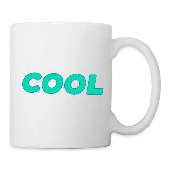 Coole retro-cyanfarbene Schrift - Tasse - Weiß - Rechts