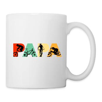 Mountain Biking Papa Retro MTB Cycling Dad - Mug - white - Right