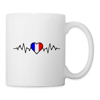 Frankreich-Herzschlag - Tasse - Weiß - Rechts