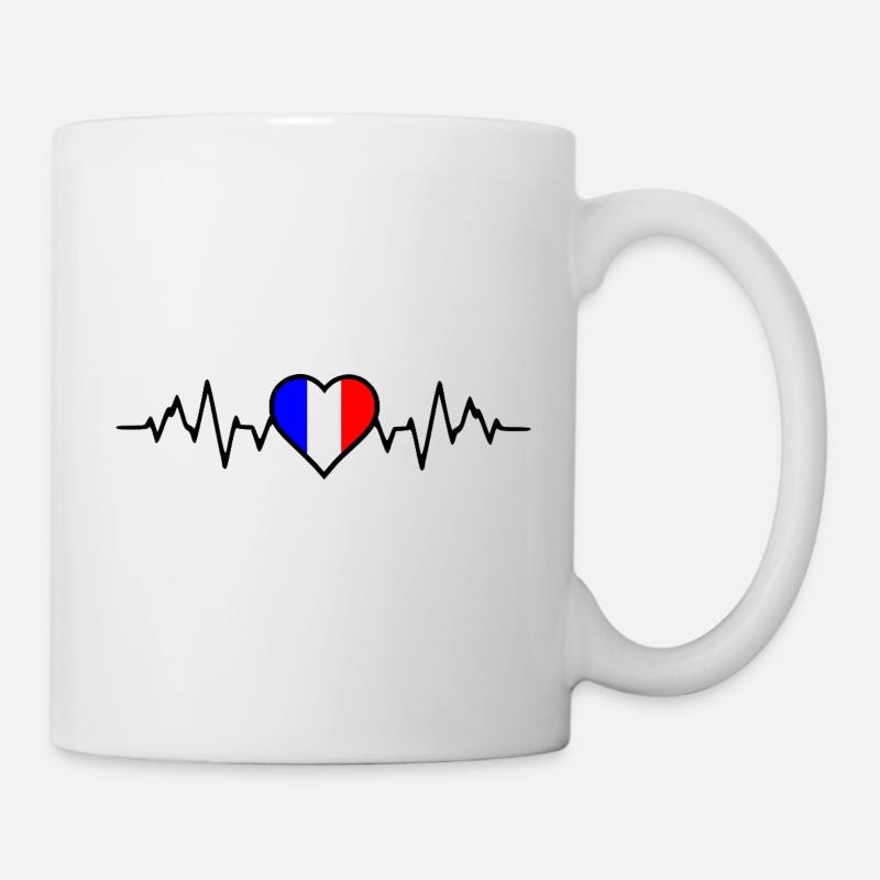 France Heartbeat - Mug blanc - blanc