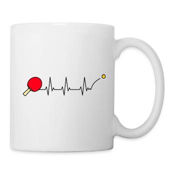 ECG du battement cardiaque du tennis de table - Mug blanc - blanc - Droite