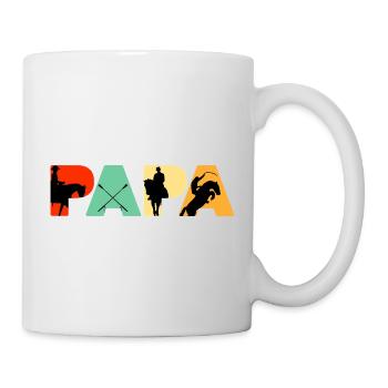 Cavalier Papa Art équestre de silhouettes - Mug blanc - blanc - Droite