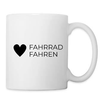 Fahrradfahren - Desgin Fahrrad mit Herz - Tasse - Weiß - Rechts