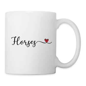 Chevaux - Mug blanc - blanc - Droite