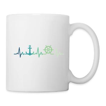 Anchor Heartbeat Sailor Gift Sailor - Mug - white - Right