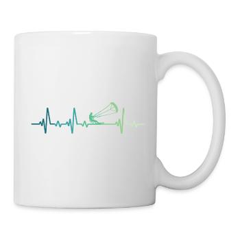 Kitesurfen Heartbeat Kiteboard Surf - Tasse - Weiß - Rechts