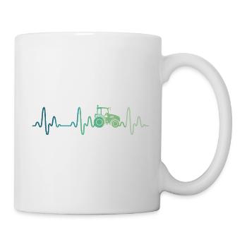 Farmer heartbeat tractor - Mug - white - Right