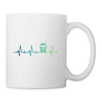 LKW-Fahrer Herzschlag-LKW - Tasse - Weiß - Rechts