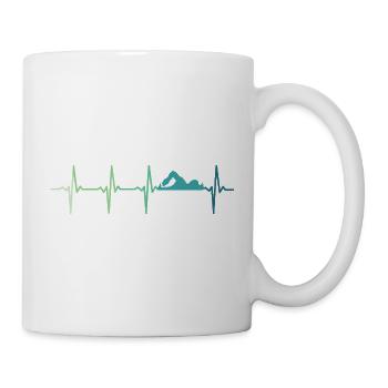 Schwimmendes Herzschlag-Schwimmer-Geschenk - Tasse - Weiß - Rechts